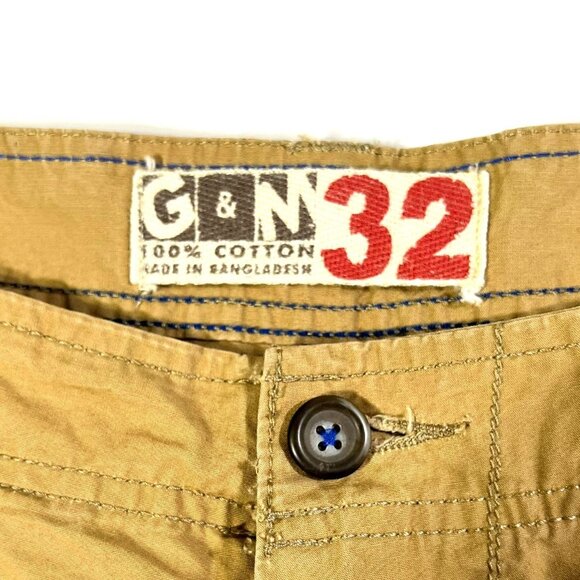 G & M - Men's Size 32 - Tan Cargo Shorts - Pockets 100% Cotton - Picture 3 of 10